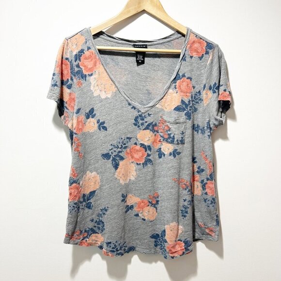 🌷 sale* Torrid Oversized V Neck Floral T Shirt Size Medium Modal Lightweight - Picture 2 of 12